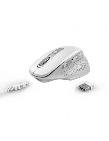 Mouse ergonomico ricaricabile wireless Trust OZAA ricevitore USB A 2.0 - portata 10 m - bianco - 24035