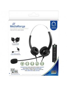 Cuffie stereo per PC Media Range con microfono e filo - USB - nero - MROS304
