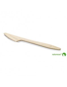 Coltelli in legno monouso Scatolificio del Garda - 165 mm avana - Conf. 100 pezzi - 11968