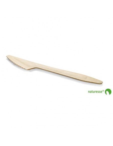 Coltelli in legno monouso Scatolificio del Garda - 165 mm avana - Conf. 100 pezzi - 11968