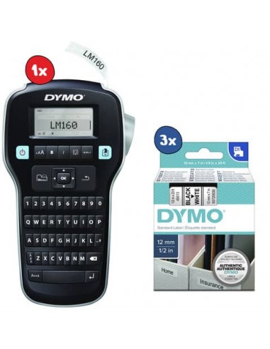 Etichettatrice portatile Dymo Label Manager 160 + 3 nastri D1 12 mm x 7 m nero/bianco - 2181011