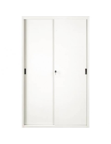 Armadio in metallo a porte scorrevoli 612 - 120x45x200 cm Tecnical 2 bianco