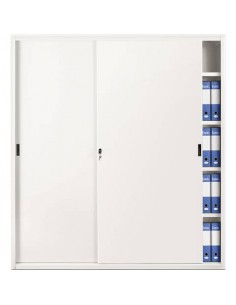 Armadio in metallo a porte scorrevoli 618 - 180x45x200 cm Tecnical 2 bianco