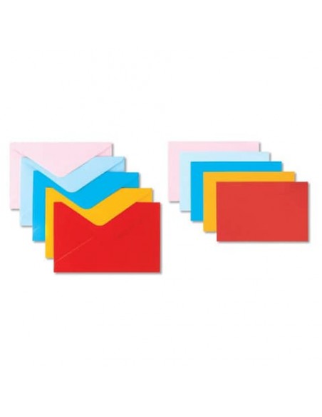 Biglietti con busta Ellebi-Sadoch Dresda formato 9 - 9x14 cm - colori classici assortiti - Conf. 100 pezzi - 8319