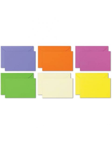 Biglietti con busta Ellebi-Sadoch Capri formato 9 - 9x14 cm - colori forti assortiti - Conf. 100 pezzi - 8320