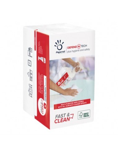 Panno in carta Papernet Fast and Clean bianco - 2 veli - 21
