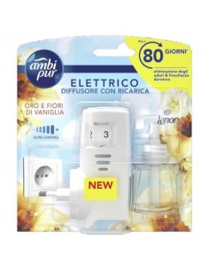 Starter Kit diffusore elettrico più ricarica Ambi Pur Lenor 20 ml  Oro e fiori di vaniglia - AH96