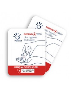 Gel Alcolico Mani Papernet “Mini” Defend Tech - trasparente - conf. 250 mini bustine da 1 ml - 419284