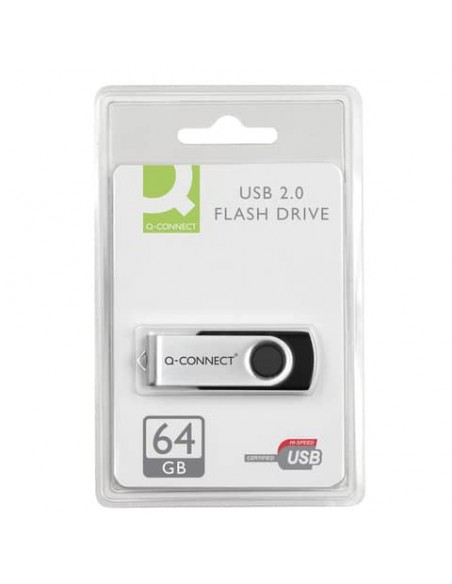 Chiavetta USB 2.0 Q-Connect Flash drive argento/nero - 64 GB - KF41514