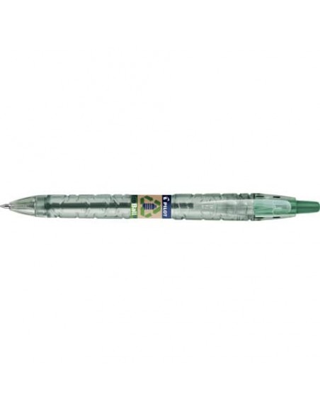 Penna a sfera a scatto Pilot ecoball B2P ricaricabile - punta 1 mm - inchiostro a base d'olio - verde - 040179