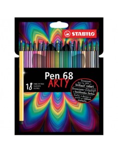 Pennarelli Stabilo Pen 68 arty - tratto 1 mm - colori assortiti - Conf. 18 pezzi - 6818-1-20