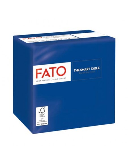 Tovaglioli piegati 2 veli Fato Smart Table pura cellulosa 24x24 cm - blu notte - conf. 100 pezzi - 82229003