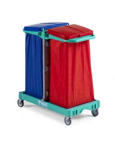 Carrello porta rifiuti per raccolta differenziata TTS Magic Line Basic 100B Verde  - doppio - ML100B0A0000