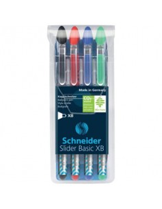 Penne a sfera Schneider Slider Basic - tratto XB - astuccio da 4 assortiti P151294