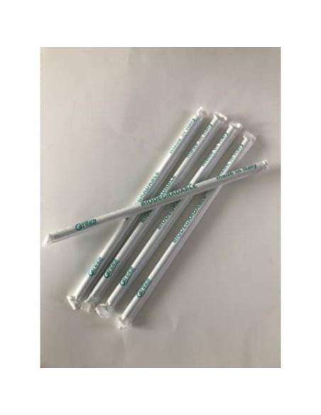 Cannucce flessibili Dopla liquid wood 210 mm - Bianche - conf. 500 pezzi incartate singolarmente - 28092