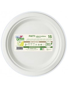 Piatti pizza in polpa di cellulosa Dopla Green D.317 mm - conf. 15 pz - 7752