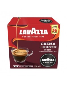 Caffè in cialde Lavazza Astuccio 36 capsule A Modo Mio Crema&Gusto Ricco - GLAMMCGR36