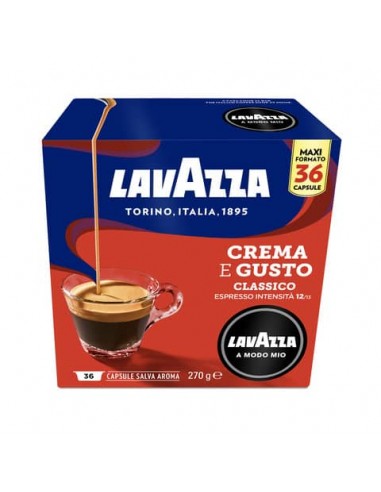 Caffè in cialde Lavazza Astuccio 36 capsule A Modo Mio Crema&Gusto - GLAMMQCG36