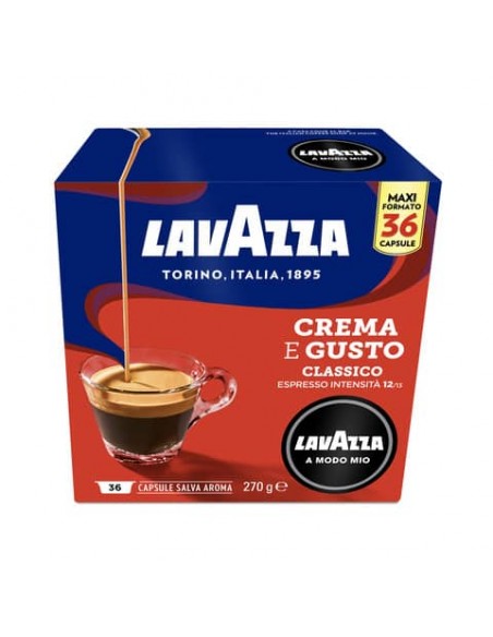 Caffè in cialde Lavazza Astuccio 36 capsule A Modo Mio Crema&Gusto - GLAMMQCG36