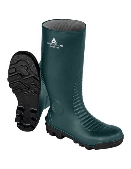 Stivali di sicurezza in PVC Delta Plus BRONZE2 S5 - verde-nero - misura 40 - BRON2S5VE40