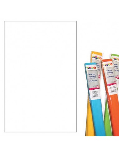 Rotolo di Carta crespa - 50x250 cm - 40 g/m² Deco bianco 10713/01