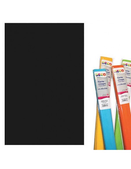 Rotolo di Carta crespa - 50x250 cm - 40 g/m² Deco nero 10713/20