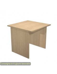 Scrivania piano rovere 80x80xH.72 cm gamba a pannello in melaminico in tinta linea Presto Artexport - 001PAN/C