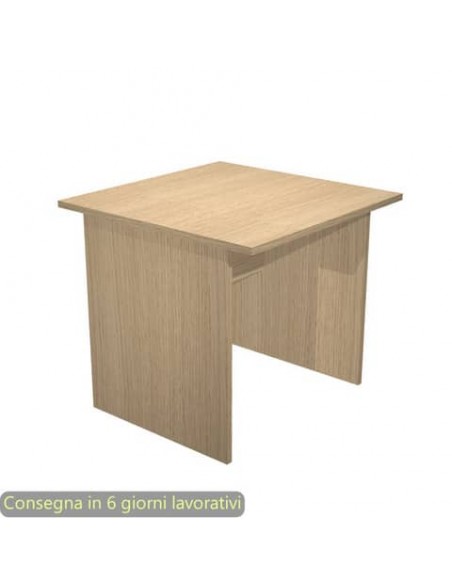 Scrivania piano rovere 80x80xH.72 cm gamba a pannello in melaminico in tinta linea Presto Artexport - 001PAN/C