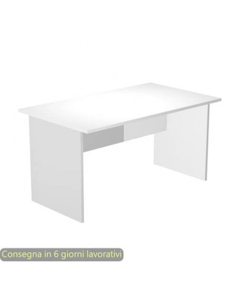 Scrivania piano bianco 120x80xH.72 cm gamba a pannello in melaminico in linea Presto Artexport - 004PAN/3