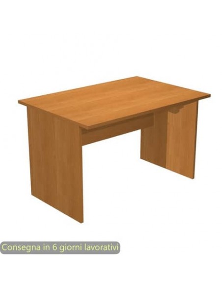 Scrivania piano noce chiaro 120x80xH.72 cm gamba a pannello in melaminico in linea Presto Artexport - 004PAN/4