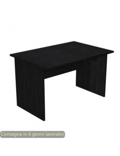 Scrivania piano nero venato frassino 120x80xH.72 cm gamba a pannello in melaminico in tinta Presto 004PAN/8