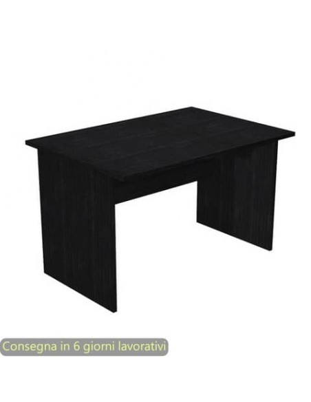 Scrivania piano nero venato frassino 120x80xH.72 cm gamba a pannello in melaminico in tinta Presto 004PAN/8