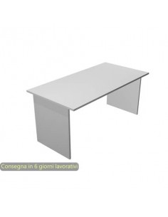 Scrivania piano grigio 120x80xH.72 cm gamba a pannello in melaminico in tinta linea Presto Artexport - 004PAN/9