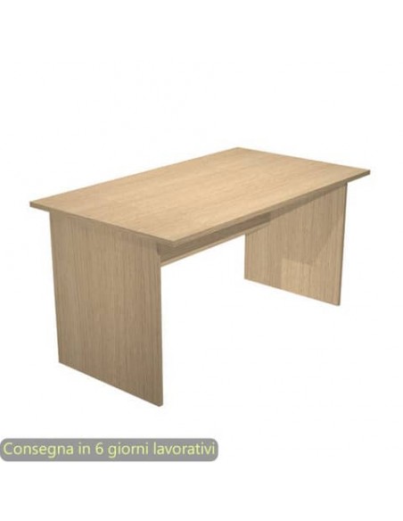 Scrivania piano rovere 120x80xH.72 cm gamba a pannello in melaminico in tinta linea Presto Artexport - 004PAN/C