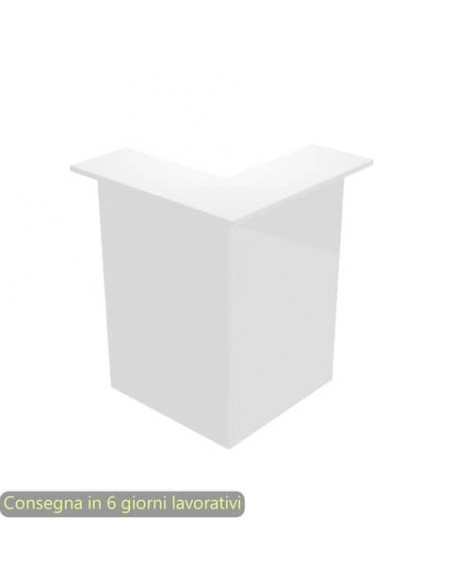 Bancone reception angolare 90° bianco 76x76xH.117 cm in melaminico linea Musa Artexport - 2824-COR/3