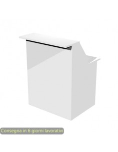 Bancone reception lineare bianco 80x76xH.117 cm in melaminico linea Presto Artexport - 2824-B80/3