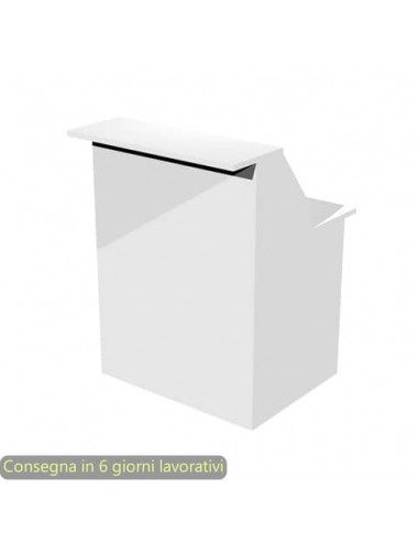 Bancone reception lineare bianco 80x76xH.117 cm in melaminico linea Presto Artexport - 2824-B80/3