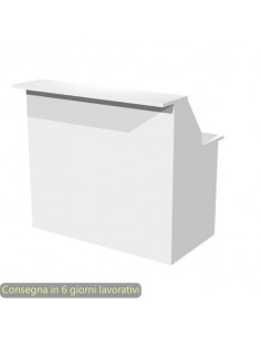 Bancone reception lineare bianco 120x76xH.117 cm in melaminico linea Presto Artexport - 2824-B12/3