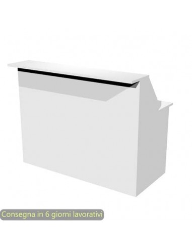 Bancone reception lineare bianco 140x76xH.117 cm in melaminico linea Presto Artexport - 2824-B14/3