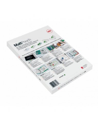 Pouches per plastificatrici GBC matt - 2x75 µm - opache - A4 Conf. 100 pezzi - 3747240