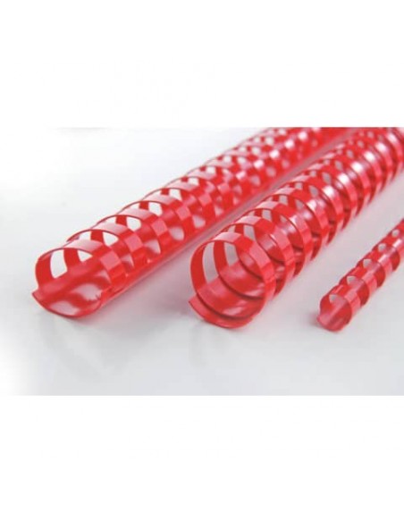 Dorsi plastici CombBind a 21 anelli - 8 mm A4 - fino a 45 fogli - conf da 100 dorsi GBC rosso - 4028214