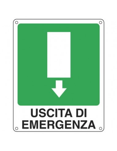 Cartello sicurezza 25x31 cm Cartelli Segnalatori ''Uscita di emergenza'' 20107X