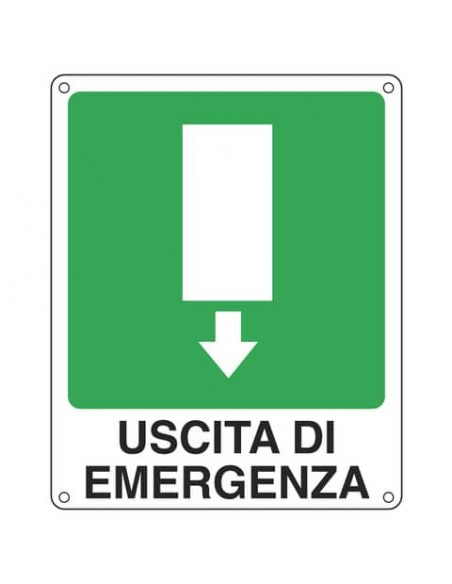 Cartello sicurezza 25x31 cm Cartelli Segnalatori ''Uscita di emergenza'' 20107X