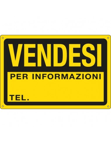 Cartello informativo 30x20 cm Cartelli Segnalatori ''Vendesi'' 3344P