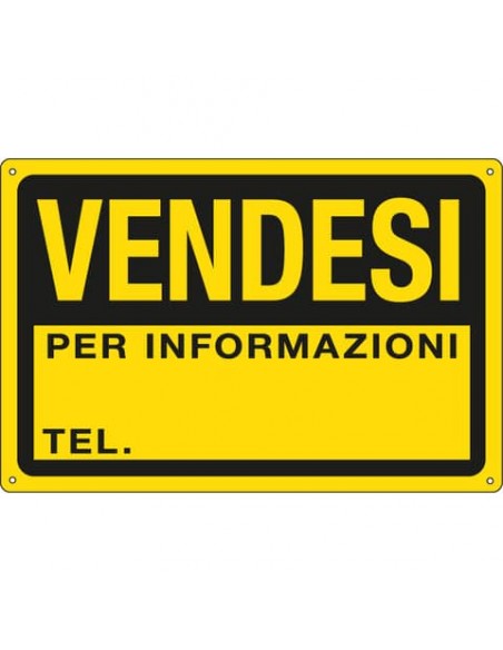 Cartello informativo 30x20 cm Cartelli Segnalatori ''Vendesi'' 3344P