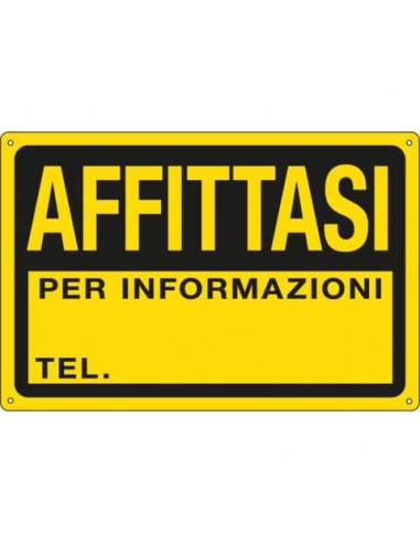 Cartello informativo 30x20 cm Cartelli Segnalatori ''Affittasi'' 3345P