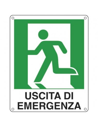 Cartello sicurezza 25x31 cm. Cartelli Segnalatori ''Uscita di emergenza sinistra'' - E20105X