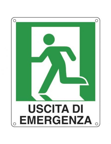 Cartello sicurezza 25x31 cm. Cartelli Segnalatori ''Uscita di emergenza sinistra'' - E20105X