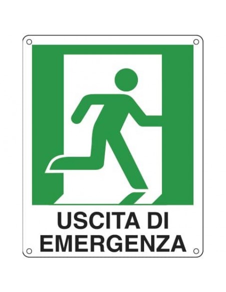 Cartello sicurezza 25x31 cm. Cartelli Segnalatori ''Uscita di emergenza destra'' E20106X