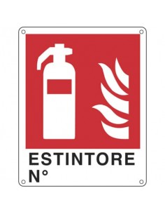 Cartello antincendio 25x31 cm Cartelli Segnalatori ''Estintore N°'' E20150X